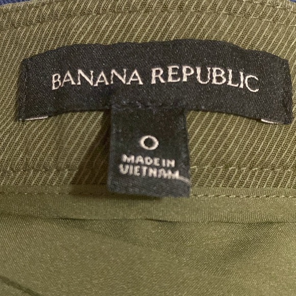 Banana Republic Olive Mini Skirt Asymetrical Button Front Women's 0 - Picture 12 of 12